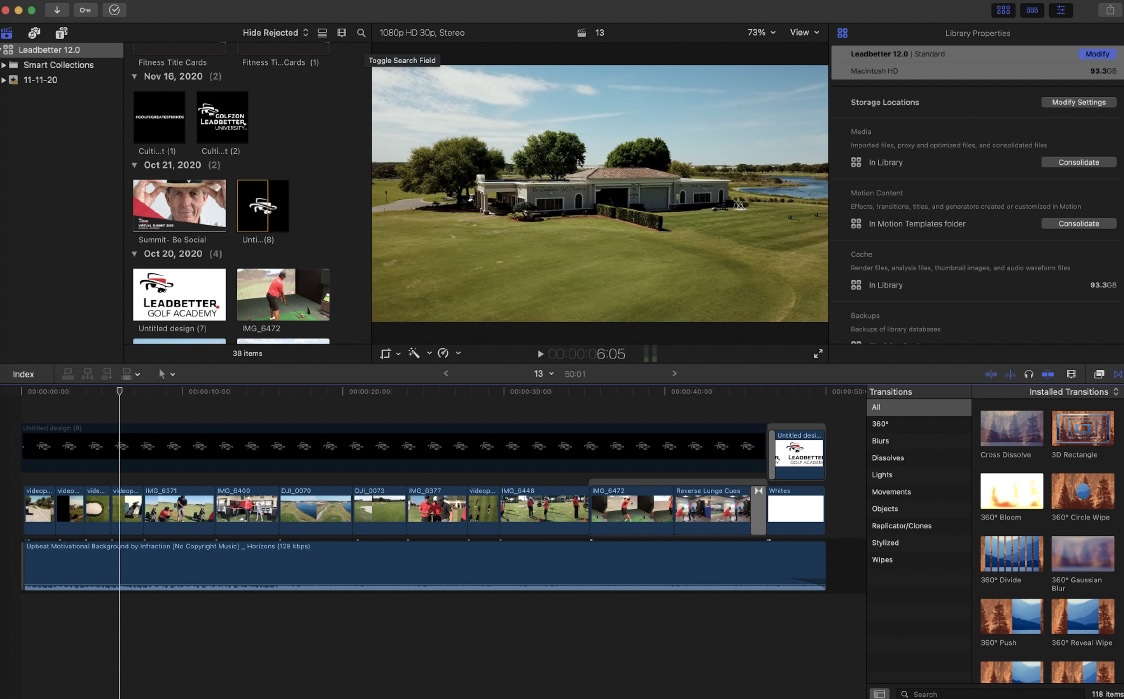 Final Cut Pro Golfzon